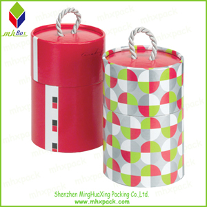 Candle packing Gift Round Box with Handle