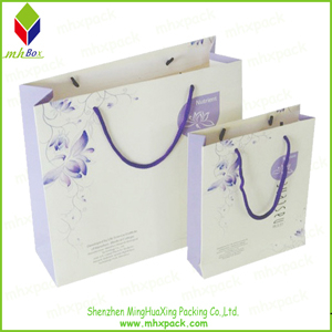 Purple Flower Printing Paper Gift Bag for Garment