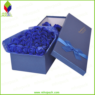 Custom Luxury Rectangle Rose Flower Paper Cardboard Gift Box