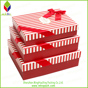 Promotional Red Striped Paper Packing Box for Shirt